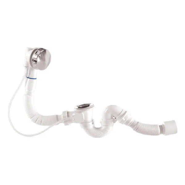 Sifoane pentru căzi și cădițe de duș - Sifon cada D. 1.1/2" x 40 "S"-tip, semiautomat, cu preaplin si furtun gofrat 40/50  METLINE