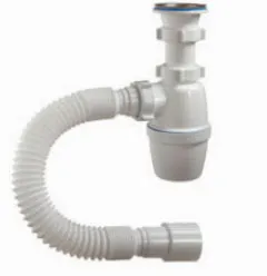 Sifoane pentru chiuvete de bucătărie - Sifon chiuveta tip "butelie" D. 1.1/2" x 40 cu furtun gofrat 40  METLINE