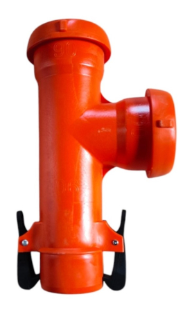 Sisteme pentru irigare câmpurilor PEP/ASPVC - Teu PEP cu prindere rapida din plastic D. 90x90/90°  ASB