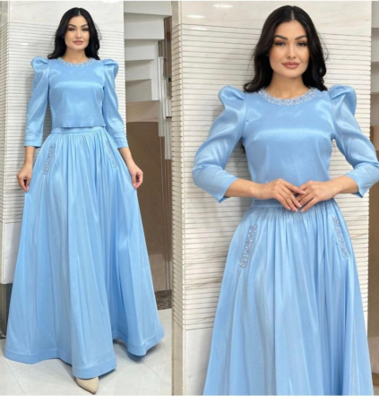 Costume - Costum dama Detective format din doua piese, cu paiete, Albastru