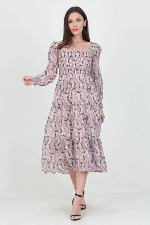 Rochii - Rochie dama, beige, midi