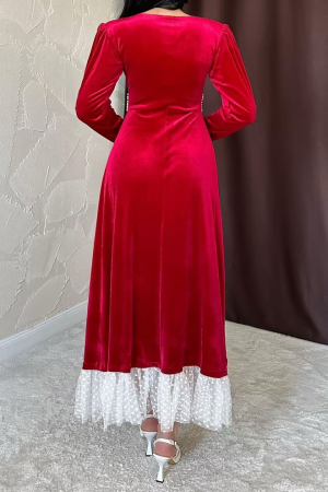 Rochii - Rochie dama Elisa, red velvet
