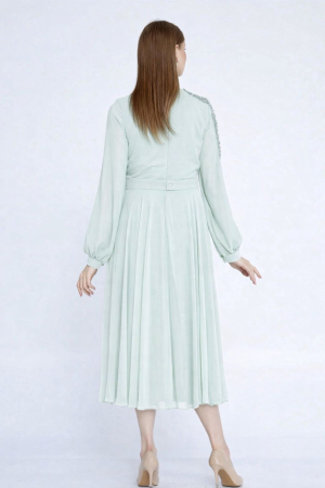 Vefastyle See-line, rochie midi, margele, mint [1]