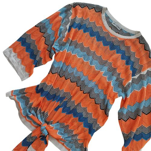 Bluza tricotata Laititia Mem VTG, model zigzag, nod in fata, 85% viscoza, marime XL [2]