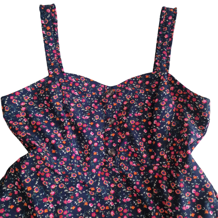 Rochie DUNNES florala bleumarin, tip sarafan, 3XL [4]