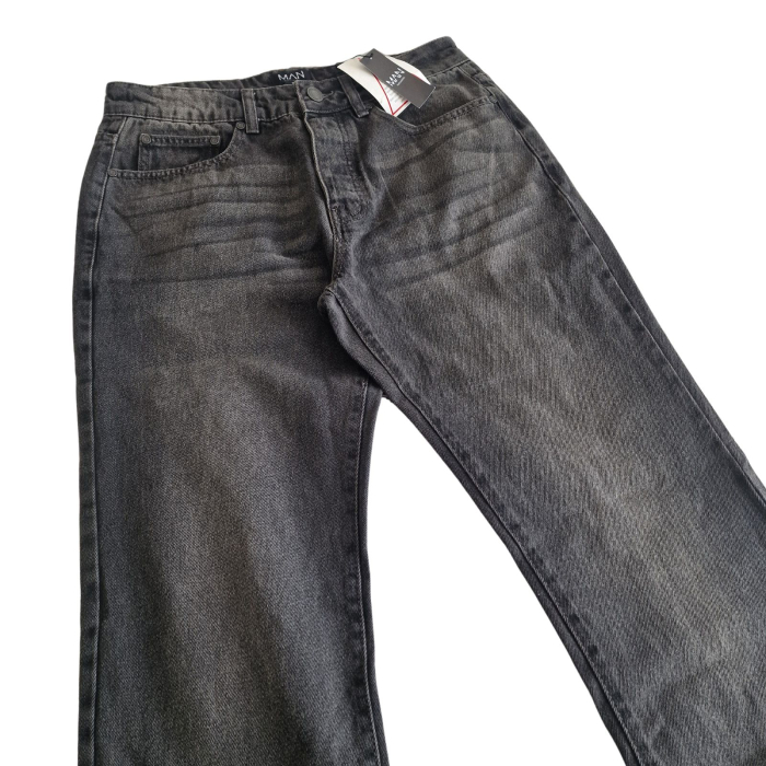 Blugi boohoo MAN, flare fit, gri washed, W32/L32, M [3]
