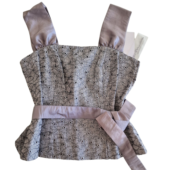 Top Peter Martin, taupe tip corset, plepum, tweed eyeled, L [2]