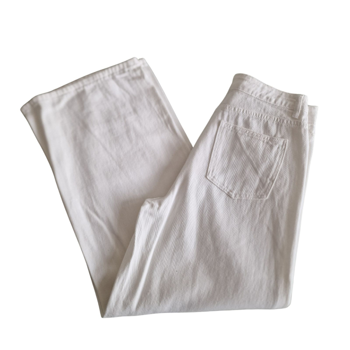 Blugi Dasy wide leg, alb, hight waist, XL [5]