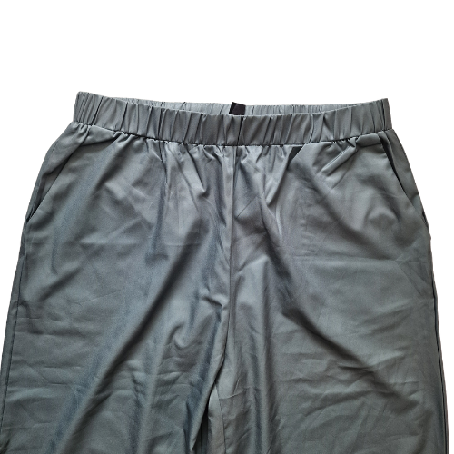 Pantaloni culotte largi,verde-menta inchis, talie cu buzunare, Emery Rose, marime XL [3]