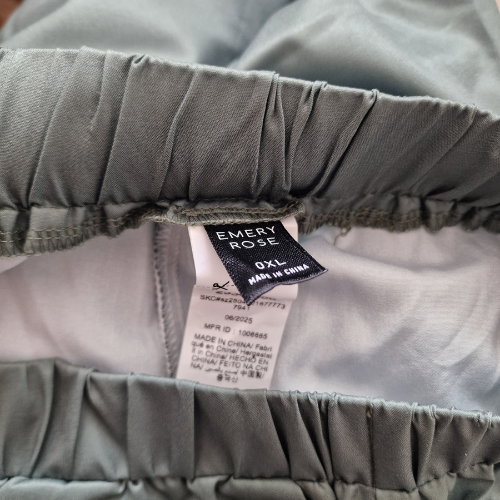Pantaloni culotte largi,verde-menta inchis, talie cu buzunare, Emery Rose, marime XL [4]