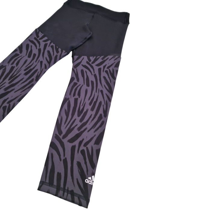 Colanti Hight Waist ADIDAS, fitness, negru cu animal print, S [4]