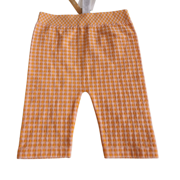 Colanti ZARA scurti, orange, patratele, hight waist, XS [2]