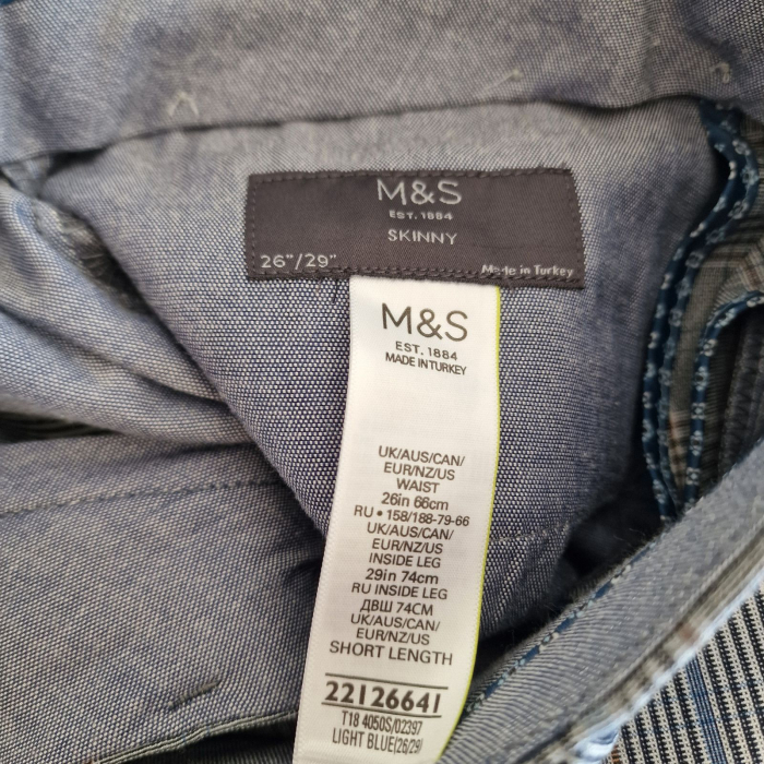 Pantaloni office Marks & Spencer, carouri gri, croiala skinny, XS [6]