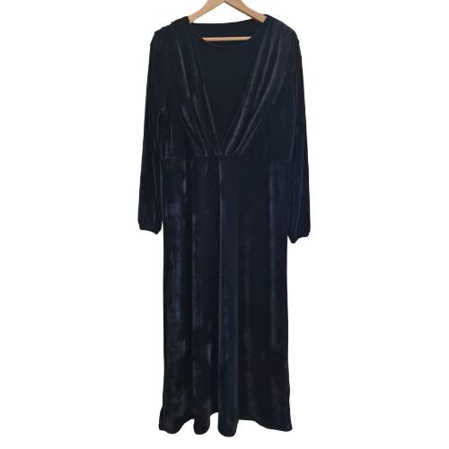 Rochie VTG catifea, croiala eleganta, maneca lunga, marime 3XL [2]