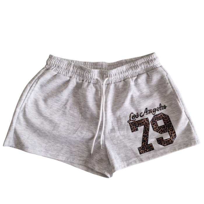 Pantaloni scurti SHEIN, animal print, albi, L [2]