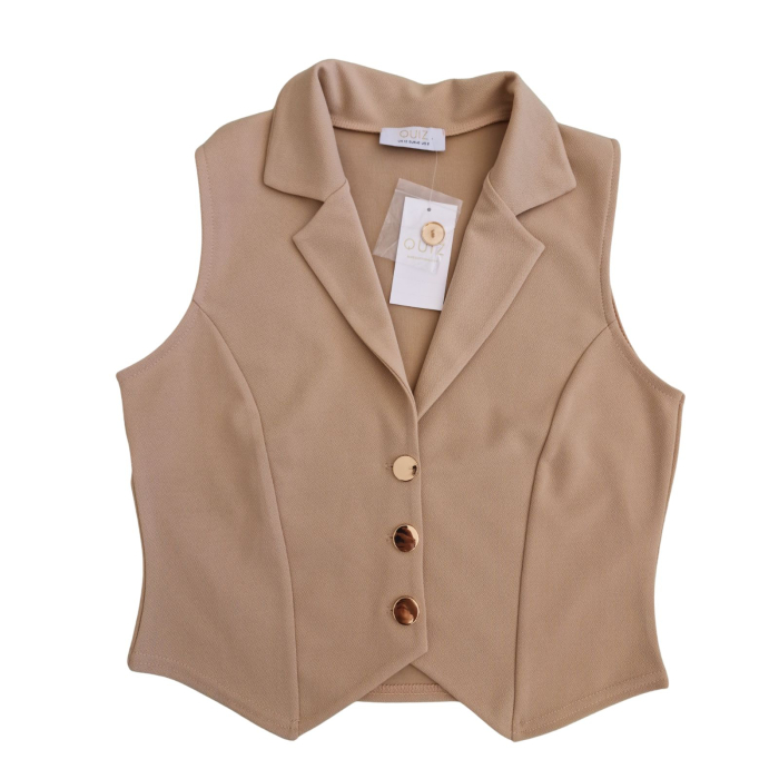 Vesta QUIZ cu revere, eleganta nude, office tailored, L [3]