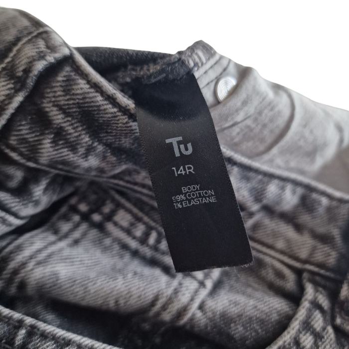 Blugi TU tapered High Waisted, mom fit, grey wash XL [6]