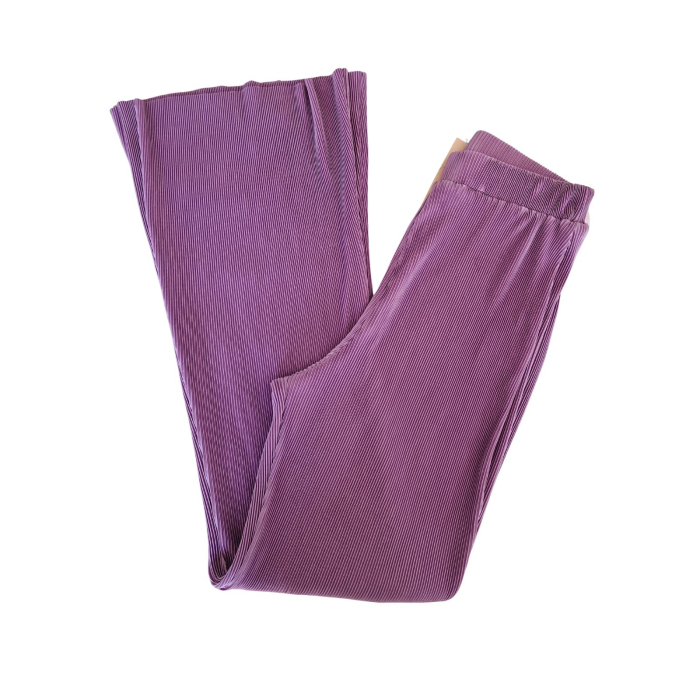 Pantaloni Who I AM, flared ribbed, hight waist, croiala evazata cloche, lila, S [5]