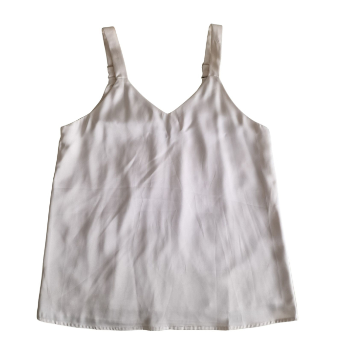 Top Rowen Avenue, alb perlat, bretele late, decolteu V, L [2]