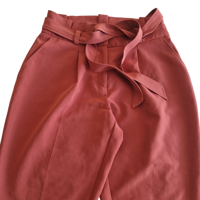 Pantaloni NEW LOOK, terracotta/ruginiu, talie inalta, croiala dreapta, M [3]