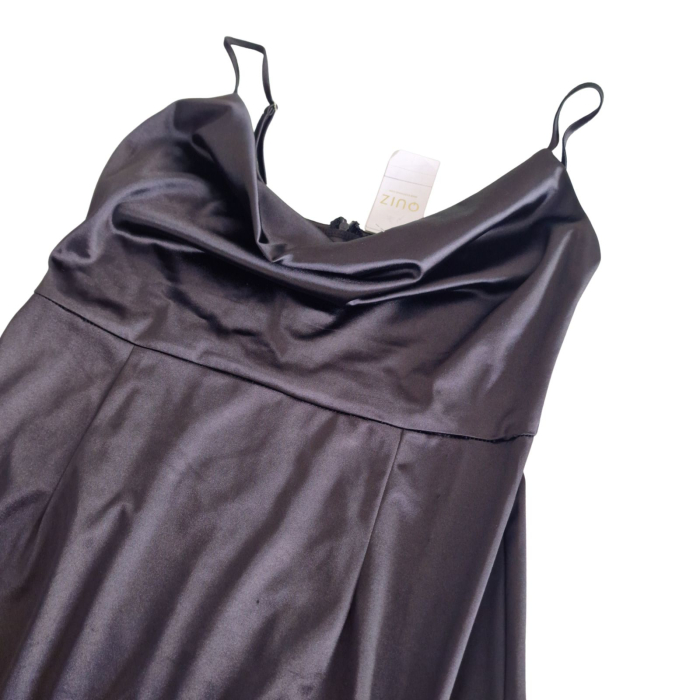 Rochie de seara QUIZ, franjuri aurii, decolteu cowl, slit lateral, L [6]
