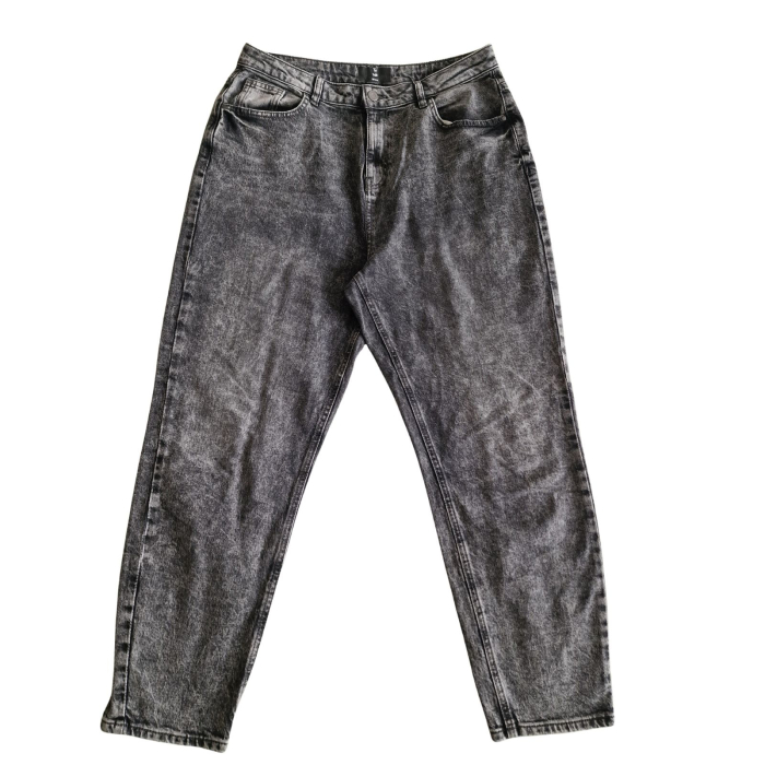 Blugi TU tapered High Waisted, mom fit, grey wash XL [2]