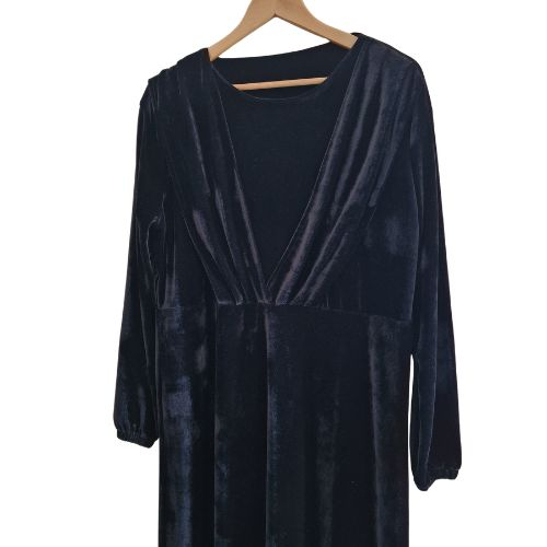 Rochie VTG catifea, croiala eleganta, maneca lunga, marime 3XL [3]