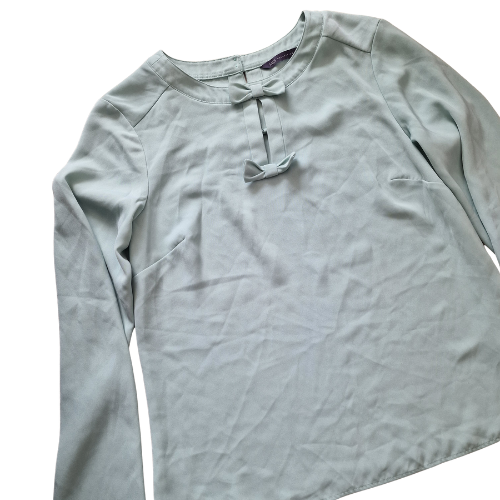 Bluza Marks & Spencer cu fundite, verde menta, maneca lunga, marime 36 ( S ) [4]