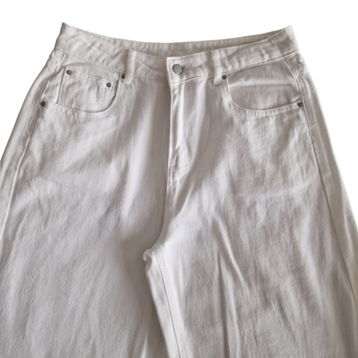 Blugi Dasy wide leg, alb, hight waist, XL [4]