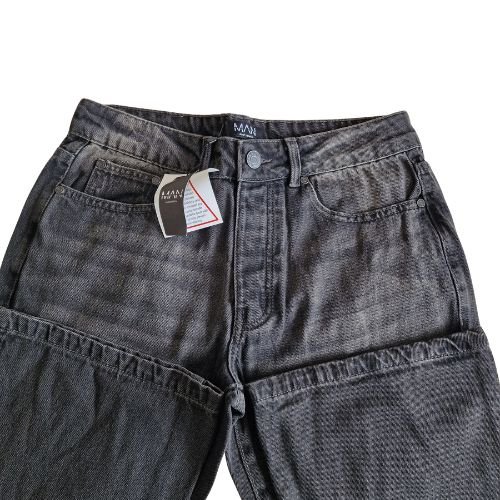 Blugi boohoo MAN, flare fit, grey washed, W32/L32, S [3]