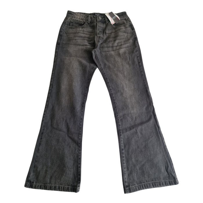 Blugi boohoo MAN, flare fit, gri washed, W32/L32, M [2]
