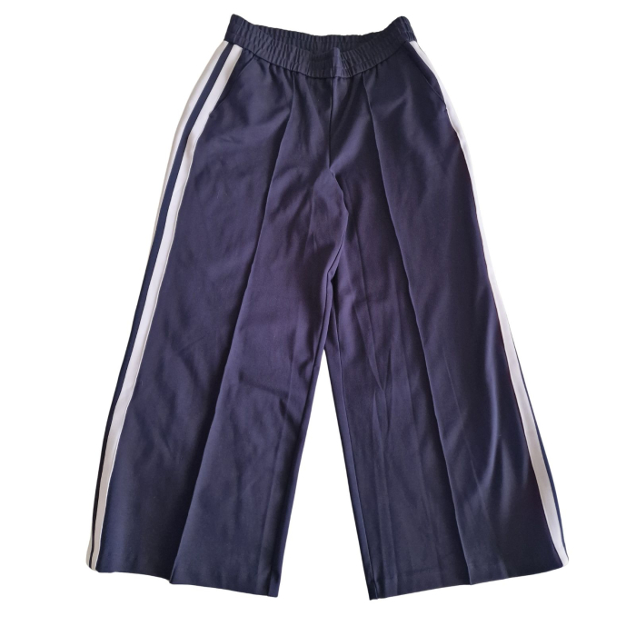 Pantaloni F&F eleganti, side stripe wide leg, navy, XL [6]