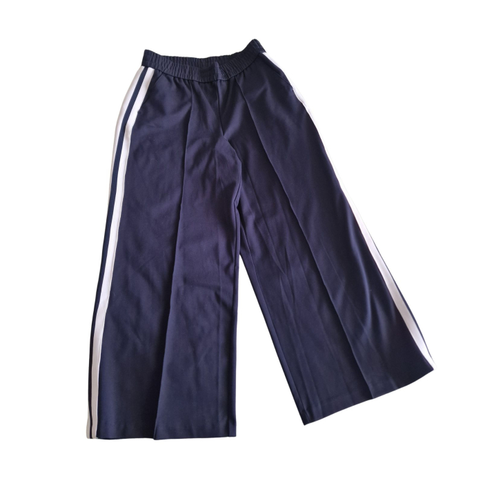 Pantaloni F&F eleganti, side stripe wide leg, navy, XL [5]