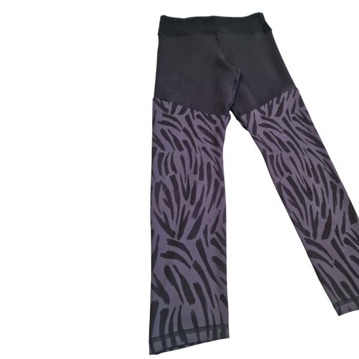 Colanti Hight Waist ADIDAS, fitness, negru cu animal print, S [3]