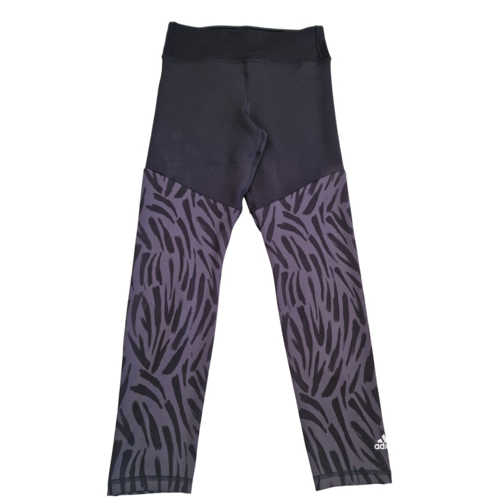 Colanti Hight Waist ADIDAS, fitness, negru cu animal print, S [2]