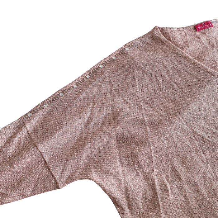 Bluza TOGETHER, tricot cu lurex, rpz pudrat, maneci fluture, umeri goi, 3XL [3]