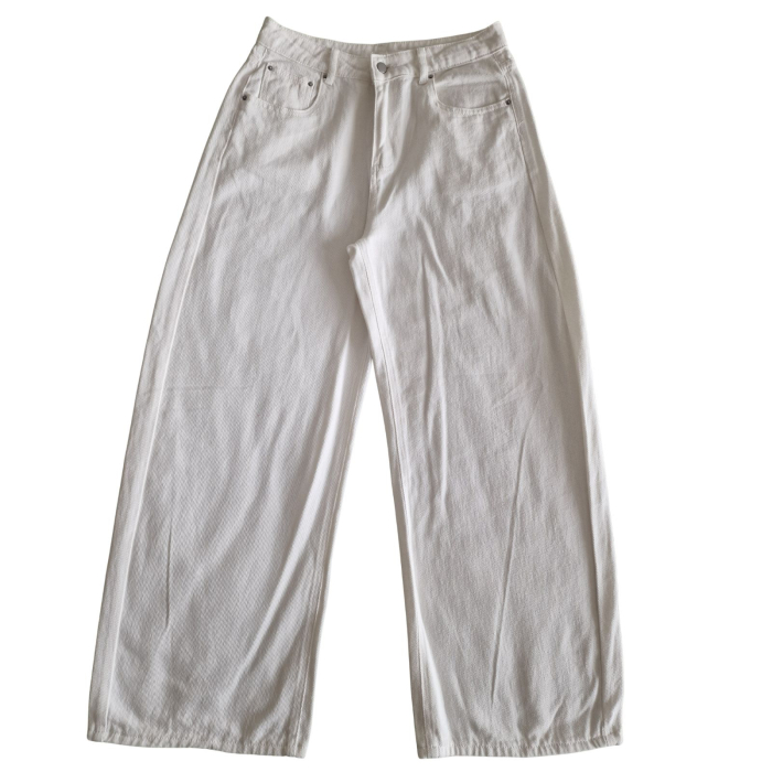 Blugi Dasy wide leg, alb, hight waist, XL [2]