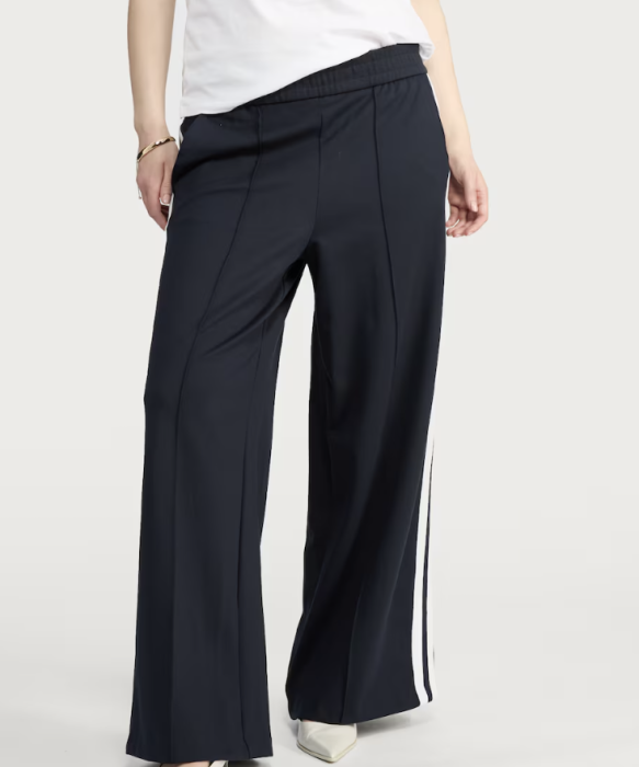 Pantaloni F&F eleganti, side stripe wide leg, navy, XL [2]