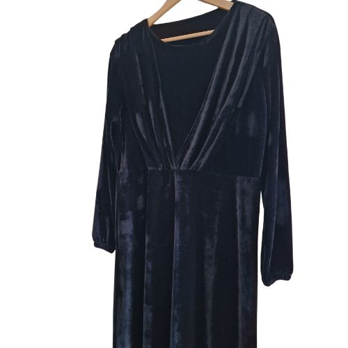 Rochie VTG catifea, croiala eleganta, maneca lunga, marime 3XL [4]