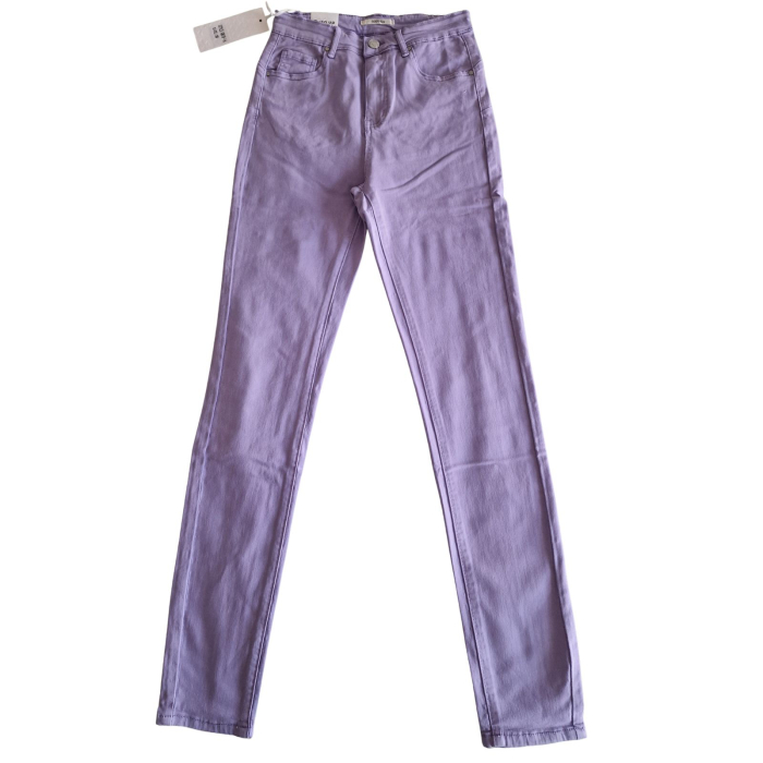 Blugi GOODIES, lila, slim straight, push up, talie inalta, M [2]
