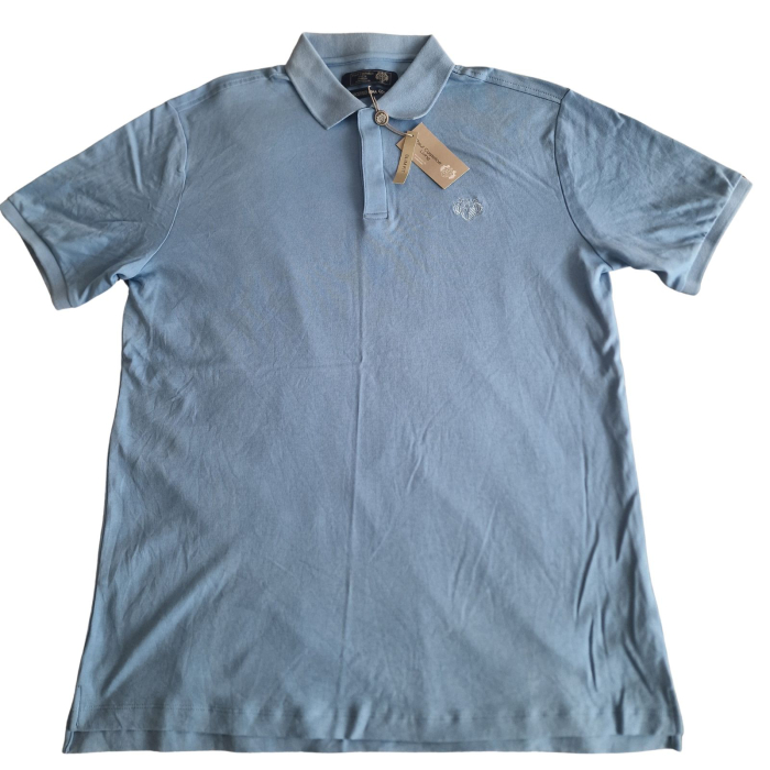 Tricou Paul Costelloe polo, albastru deschis, logo brodat, slim fit, L [2]