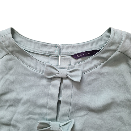 Bluza Marks & Spencer cu fundite, verde menta, maneca lunga, marime 36 ( S ) [5]