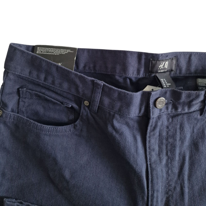 Pantaloni H&M, bleumarin, croiala dreapta, skinny fit, M [4]