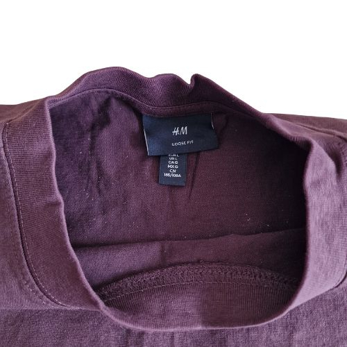 Tricou H&M purple oversized fit t-shirt, loose fit, aubergine, bumbac, L [3]