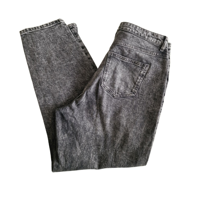 Blugi TU tapered High Waisted, mom fit, grey wash XL [5]