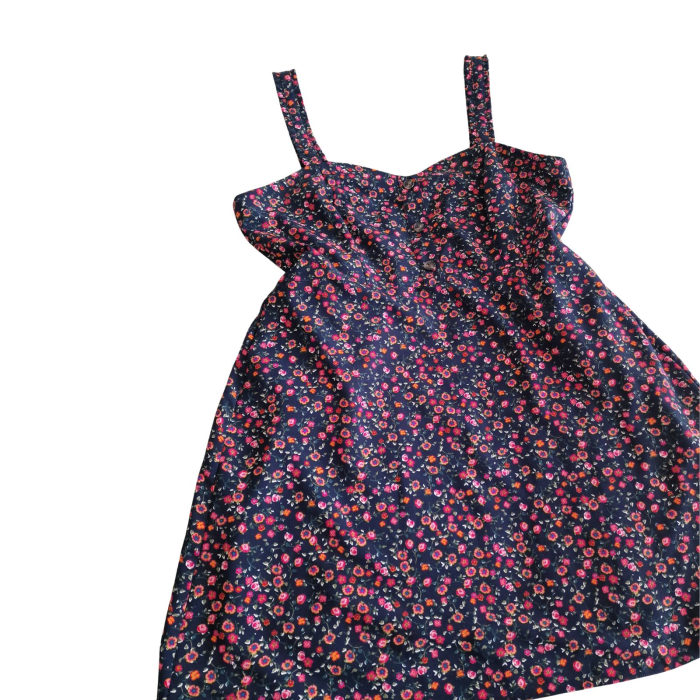 Rochie DUNNES florala bleumarin, tip sarafan, 3XL [3]