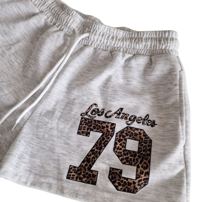 Pantaloni scurti SHEIN, animal print, albi, L [3]