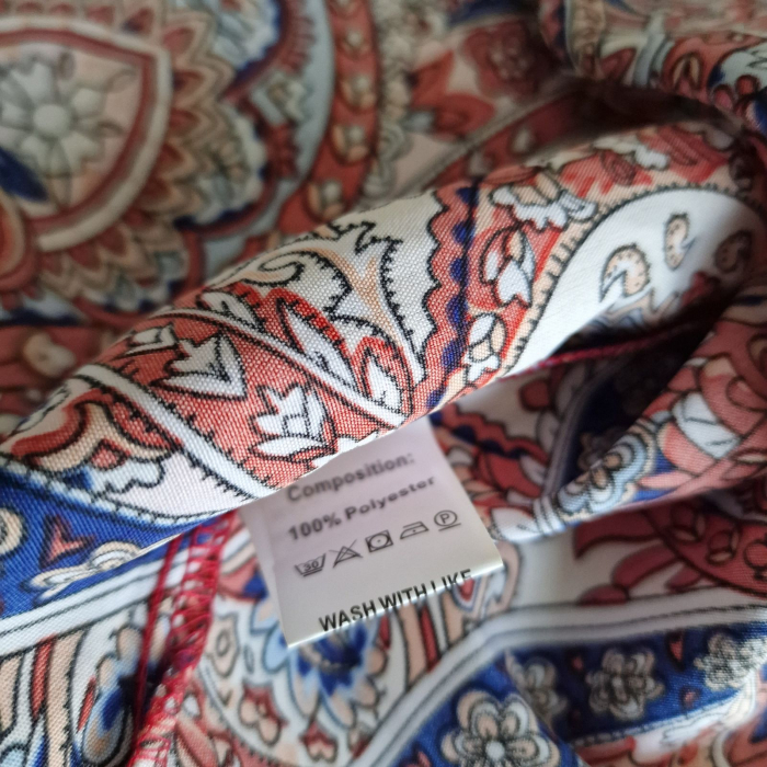 Rochie SHEIN, halter, print paisley, ciucuri decorativi, M [5]