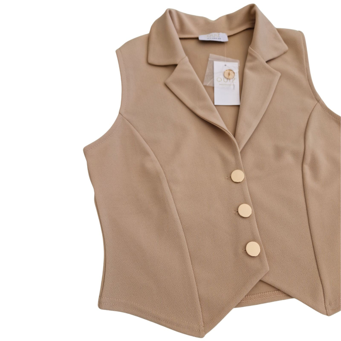 Vesta QUIZ cu revere, eleganta nude, office tailored, L [2]
