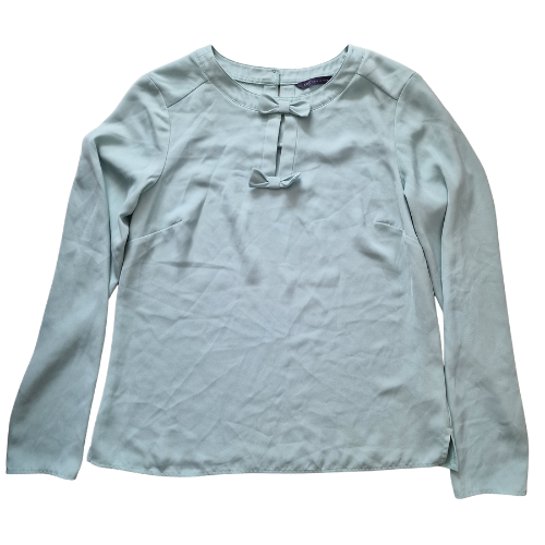 Bluza Marks & Spencer cu fundite, verde menta, maneca lunga, marime 36 ( S ) [2]